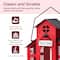 Glitzhome® 12" Red Metal Barn Hanging Bird Feeder